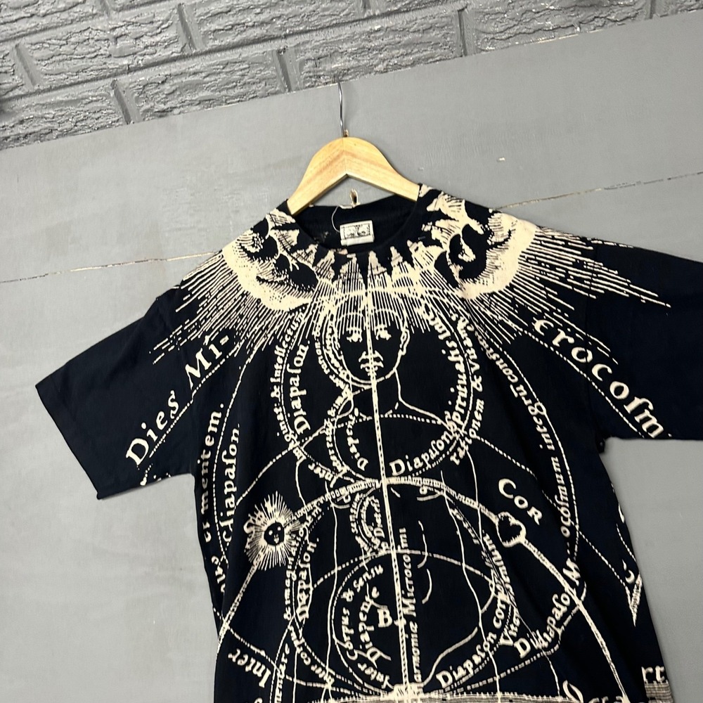 ASYLUM‎ Men's Black Graphic Print T-Shirt Large Celestial Anatomy